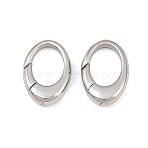 304 Stainless Steel Spring Gate Rings, Oval, Stainless Steel Color, 9x6.2x2mm(SA-CBA02E8-16P)