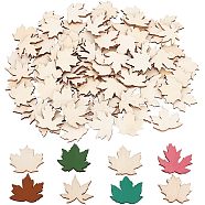 Unfinished Wood Maple Leaf Shape Cutouts, Wheat, 2.65~2.9x2.9~3x0.25cm, about 100pcs/bag(DIY-WH0034-99)