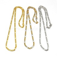 304 Stainless Steel Figaro Chain Necklace Making, Mixed Color, 19.49 inch~21.65 inch(49.5~55cm), 4.5mm(STAS-A028-N023)