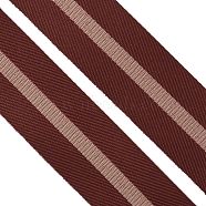 Chinlon Ribbon, Packaging Accessories, Stripe Pattern, Dark Red, 1-1/8 inch(27x0.3mm), about 20 yards/roll(SRIB-TAC0001-07)