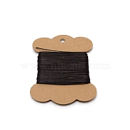 Wax Cord, with Craft Paper Cards, Flat, for Bracelet Making, Coconut Brown, 1mm, about 32.81 Yards(30m)/Card(YC-WH0010-01I)