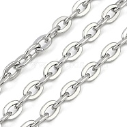 Non-Tarnish 304 Stainless Steel Link Chains, Unwelded, Stainless Steel Color, 8x5x1mm(CHS-A013-05P)