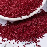 MIYUKI Round Rocailles Beads, Japanese Seed Beads, 15/0, (RR408D) Opaque Dark Red, 1.5mm, Hole: 0.7mm, about 5555pcs/10g(X-SEED-G009-RR0408D)