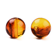 Resin Imitation Amber Beads, Round, Gold, 12x11.5mm, Hole: 1.5~3mm(RESI-N034-01-H01)