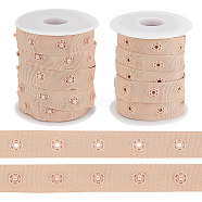 10 Yards Polyester Sewing Snap Button Tape, Plastic Buttons Fastener Replacement, with 2Pcs Plastic Empty Spools, BurlyWood, 3/4 inch(18mm)(DIY-OC0011-28A)