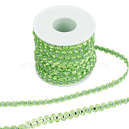25M Metallic Yarn Lace Ribbons, Jacquard Ribbon, Garment Accessories, Green Yellow, 1/4 inch(8mm)(OCOR-GF0003-09D)