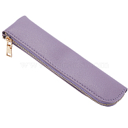 PU Leather Pen Holder Case, Zipper Pen Protector Pouch, Office & School Supplies, Rectangle, Plum, 193x43x18mm(AJEW-WH20019-11E)