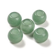 Natural Green Aventurine European Beads, Large Hole Beads, Round, 12x9~9.5mm, Hole: 5.5~6mm(G-R488-01N)