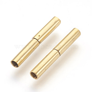Vacuum Plating 304 Stainless Steel Bayonet Clasps, Long-Lasting Plated, Column, Golden, 18~20x3mm, Hole: 2mm(STAS-F196-01G-03)
