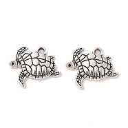 Tibetan Style Alloy Pendants, Cadmium Free & Lead Free, Sea Turtle, Antique Silver, 18x21x3mm, Hole: 2mm(X-TIBEP-22627-AS-RS)