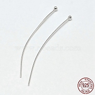 925 Sterling Silver Ball Head Pins, Silver, 30x0.6mm(22 Gauge), Ball: 1.8mm, about 168pcs/20g(STER-F018-03A)