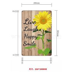 UV Protected & Waterproof Aluminum Warning Signs, Live Laugh Happy Smile, Colorful, 30x20cm, Hole: 4mm(AJEW-WH0111-K58)