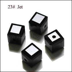 Imitation Austrian Crystal Beads, Grade AAA, Faceted, Cube, Black, 8x8x8mm(size within the error range of 0.5~1mm), Hole: 0.9~1.6mm(SWAR-F074-8x8mm-23)