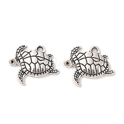 Tibetan Style Alloy Pendants, Cadmium Free & Lead Free, Sea Turtle, Antique Silver, 18x21x3mm, Hole: 2mm(X-TIBEP-22627-AS-RS)