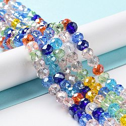 Glass Beads Strands, Faceted, Rondelle, Mixed Color, 8x6mm, Hole: 1mm, about 65~68pcs/strand, 15.7~16.1 inch(40~41cm)(EGLA-A034-M8mm-46)