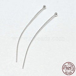 925 Sterling Silver Ball Head Pins, Silver, 30x0.6mm(22 Gauge), Ball: 1.8mm, about 168pcs/20g(STER-F018-03A)