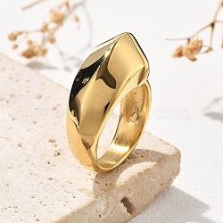 304 Stainless Steel Finger Rings, Ion Plating(IP), Golden, 13.5mm, Inner Diameter: 17mm(RJEW-Q012-23G)