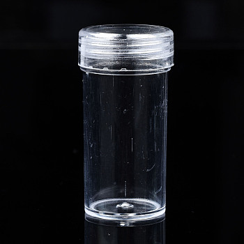 Column Polystyrene Bead Storage Container, for Jewelry Beads Small Accessories, Clear, 4.9x2.5cm, Inner Diameter: 2cm
