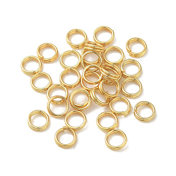 304 Stainless Steel Split Rings, Double Loops Jump Rings, Flat Round, Real 18K Gold Plated, 4x1mm, Inner Diameter: 2.5mm