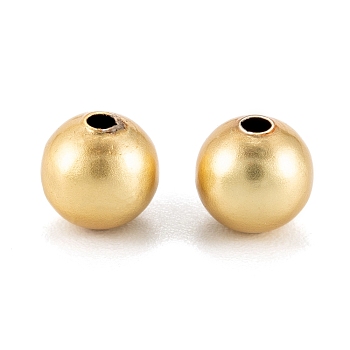Brass Beads, Real 18K Gold Plated, Long-Lasting, Lead Free & Cadmium Free, Round, 6mm, Hole: 1.2mm