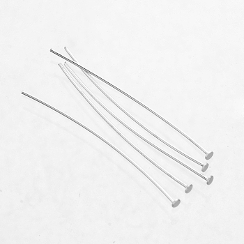 925 Sterling Silver Flat Head Pins, Silver, 29~30x0.5mm, Head: 1.5mm, about 238pcs/20g