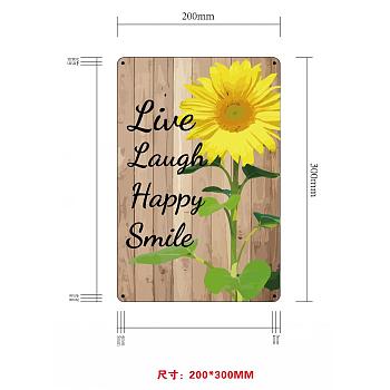 UV Protected & Waterproof Aluminum Warning Signs, Live Laugh Happy Smile, Colorful, 30x20cm, Hole: 4mm