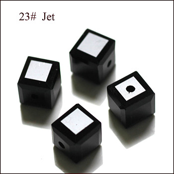 Imitation Austrian Crystal Beads, Grade AAA, Faceted, Cube, Black, 8x8x8mm(size within the error range of 0.5~1mm), Hole: 0.9~1.6mm