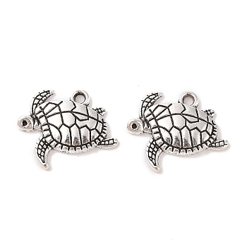 Tibetan Style Alloy Pendants, Cadmium Free & Lead Free, Sea Turtle, Antique Silver, 18x21x3mm, Hole: 2mm