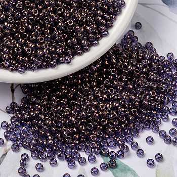 MIYUKI Round Rocailles Beads, Japanese Seed Beads, 8/0, (RR1884) Violet Gold Luster, 3mm, Hole: 1mm, about 422~455pcs/10g