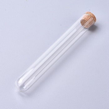 Transparent Glass Test Tubes, with Cork Stoppers, for Scientific Experiments, Party Decorations, Candy Storage, Clear, 15.5cm, Tube: 15x2cm