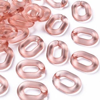 Transparent Acrylic Linking Rings, Quick Link Connectors, for Cable Chains Making, Oval, Chocolate, 24x18x5mm, Inner Diameter: 13x7mm, about 403pcs/500g