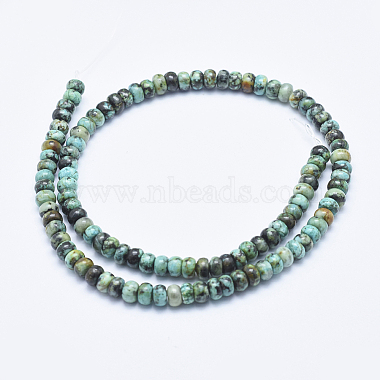 Natural African Turquoise(Jasper) Beads Strands(G-E444-49-6mm)-2