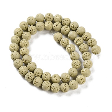 Brins de perles teintées en pierre de lave synthétique(G-H311-08B-01)-3