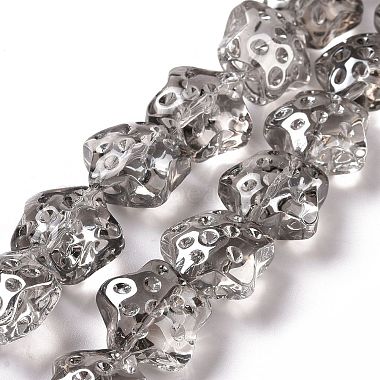 transparentes perles de verre de galvanoplastie brins(GLAA-C025-01)-2