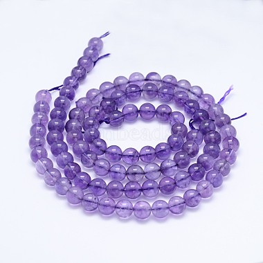 natürlichen Amethyst runde Perle Stränge(G-M212-6mm-03A)-2