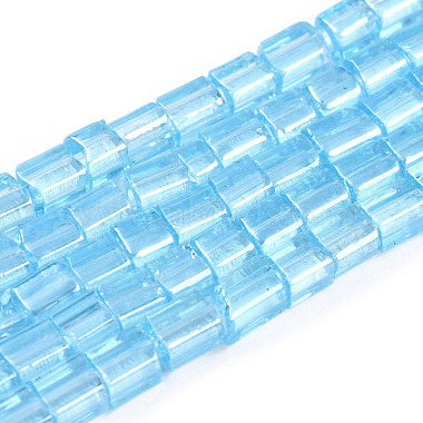 Light Sky Blue Rectangle Glass Beads