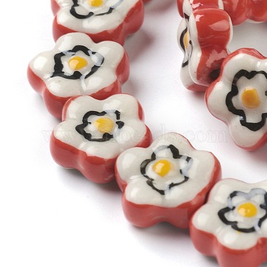 Handmade Porcelain Flower Poached Eggs Beads(PORC-J008-02)-4