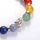 Tête de Bouddha pierres précieuses perles bracelets extensibles(BJEW-JB01862-04)-2