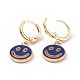 Boucles d'oreilles créoles en émail visage souriant évidé pour femme(EJEW-G304-01KCG-05)-2