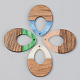 Opaque Resin & Walnut Wood Pendants(RESI-S389-014A-C)-1