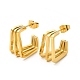 Ion Plating(IP) 304 Stainless Steel Triple Layer Rectangle Stud Earrings(EJEW-A089-01G)-1