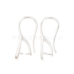 Brass Earring Hooks, Ear Wire with Pinch Bails, Cadmium Free & Lead Free, 925 Sterling Silver Plated, 21x2mm, Pin: 0.8mm(KK-G604-05S)