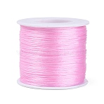 Flat Elastic Crystal Thread, Jewelry Beading Cords, for Stretch Bracelet Making, with Spool, Pearl Pink, 0.8mm, about 546.81 Yards(500m)/Roll(EW-Q003-01A-02)