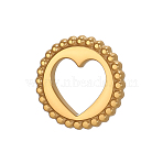 304 Stainless Steel Pendants, Heart Charms, Ion Plating(IP), Real 18K Gold Plated, 13x13mm(STAS-OY012-61G)