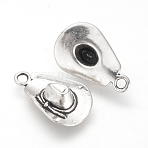Tibetan Style Alloy Pendants, Cadmium Free & Lead Free, Cowboy Hat, Antique Silver, 21x13x6mm, Hole: 2mm, about 670pcs/1000g(TIBE-Q070-03AS-RS)