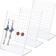 Organic Glass Displays, Jewelry Display Rack, Clear Earring Hanger, Rectangle, Clear, 4x2x5-1/2 inch(10x5x14cm), Hole: 2mm(ODIS-FG0001-22)