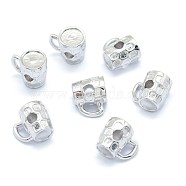 Brass Beads, Cadmium Free & Nickel Free & Lead Free, Cup, Real Platinum Plated, 9x10.5x7mm, Hole: 2.5mm(KK-J279-49P-NR)