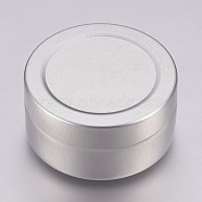 Round Aluminium Tin Cans, Aluminium Jar, Storage Containers for Cosmetic, Candles, Candies, with Slip-on Lid, Platinum, 3.4x1.75cm, Capacity: 10ml(0.34 fl. oz)(CON-L007-06)
