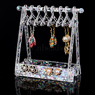 Elite 1 Set Transparent Acrylic Earring Display Stands, with Colorful Flower Sequins, Clothes Hanger-shaped, Clear, Finished Product: 13.5x8.2x15cm, about 13pcs/set(EDIS-PH0001-31)