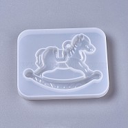 Silicone Molds, Resin Casting Molds, For UV Resin, Epoxy Resin Jewelry Making, Rocking horses, White, 108x86x11.5mm(X-DIY-F041-22)